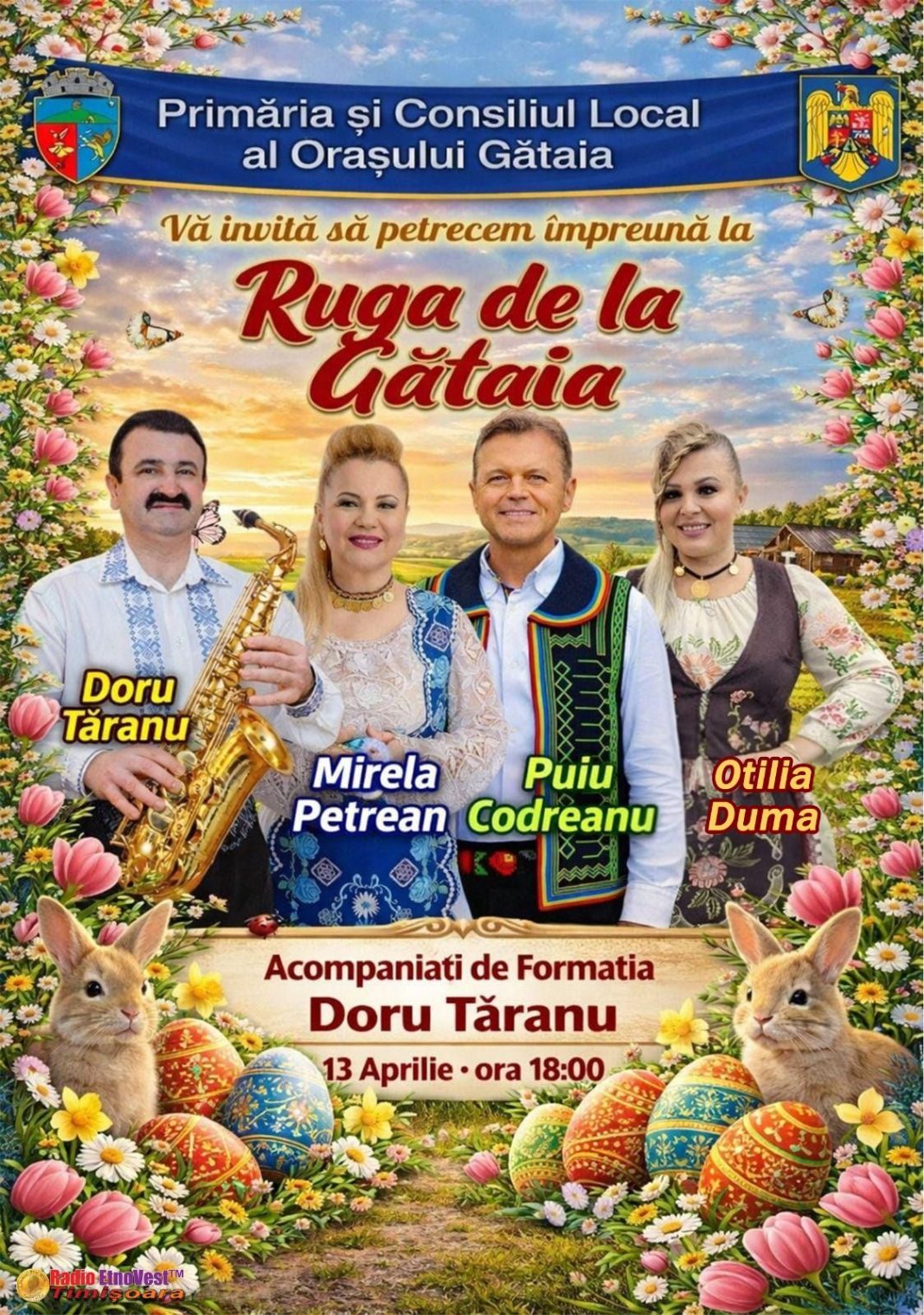Ruga Orașului Gătaia revine de Paște – muzică, tradiție și voie bună pentru toți
